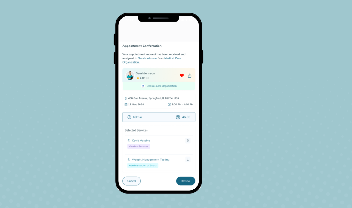 House Call The App Appointment Confirmation