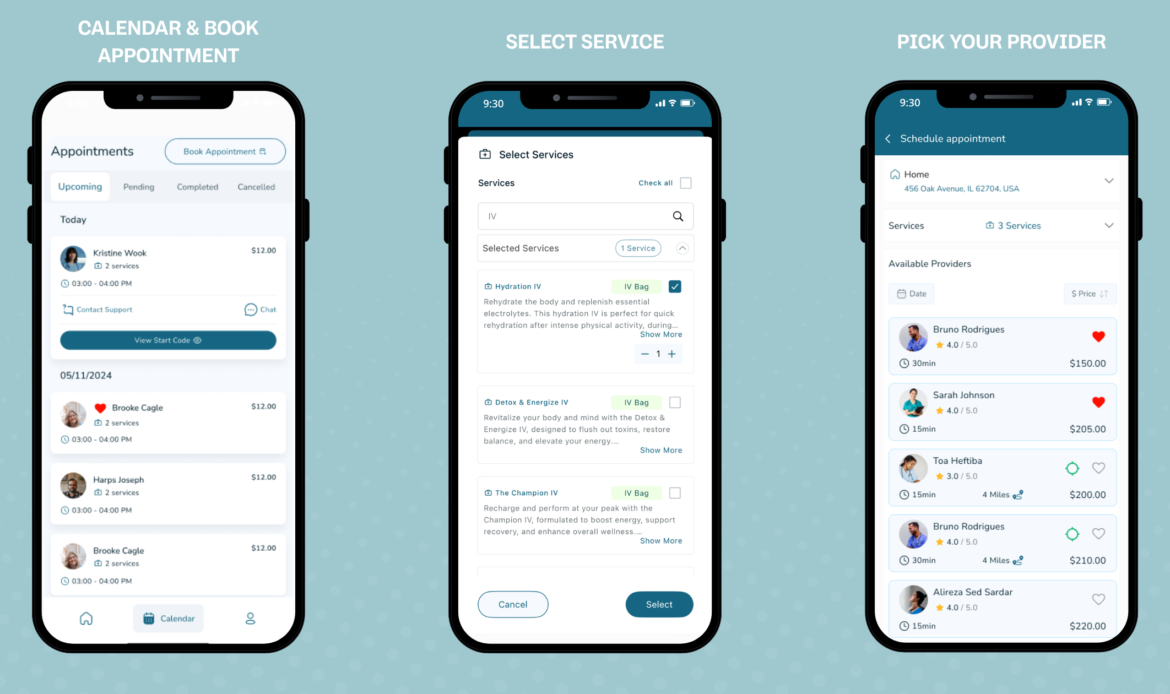 House Call The App Booking a health or wellness Appointment