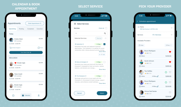 House Call The App Booking a health or wellness Appointment