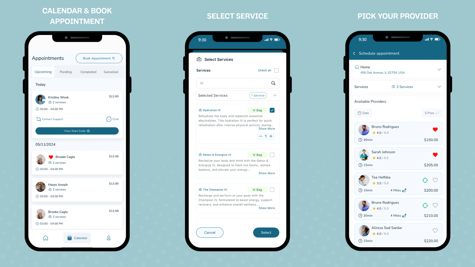 House Call The App Booking a health or wellness Appointment