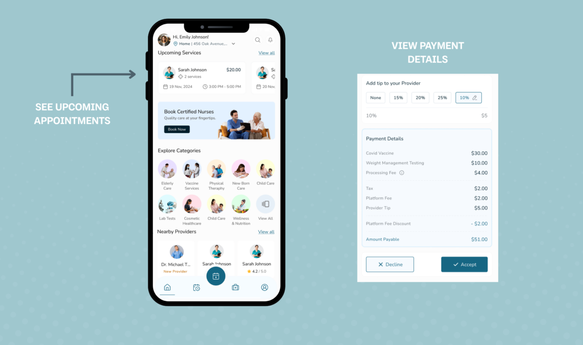 Appointment Details for House Call The App