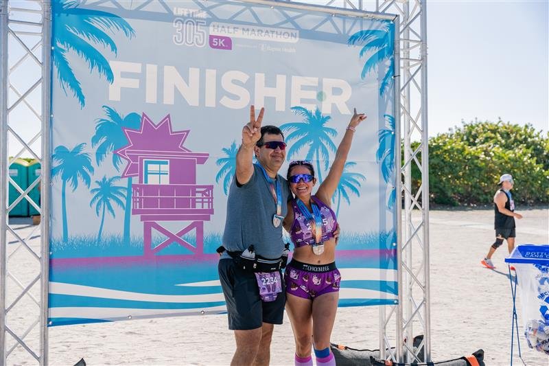 The Life Time Miami 305 half marathon and 5k Finish Line of The Life Time Miami 305 half marathon and 5k
