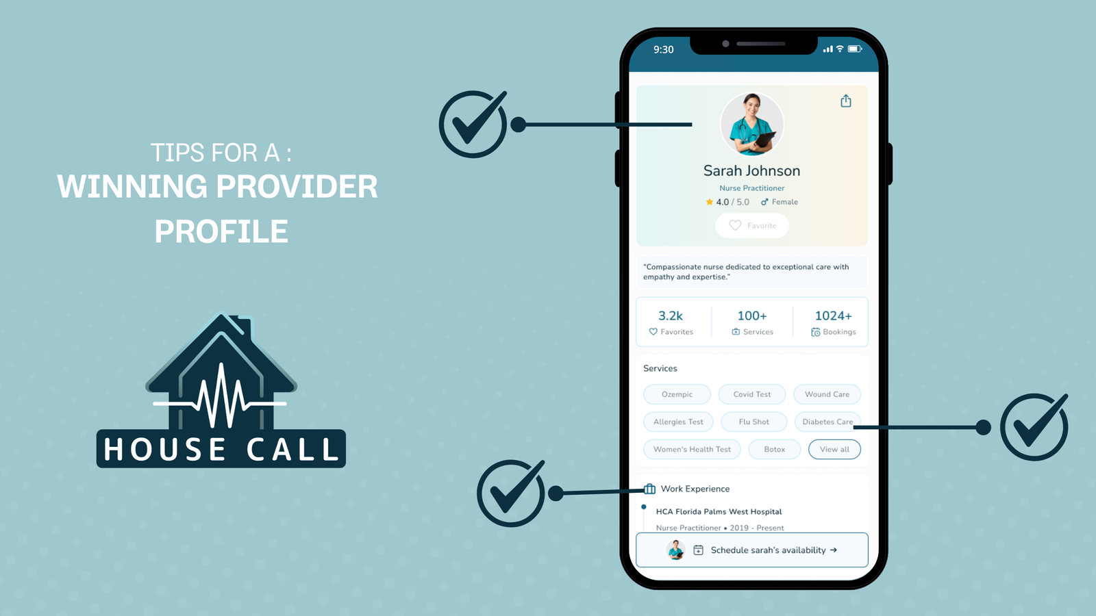 Creating a great provider profile on House Call The App