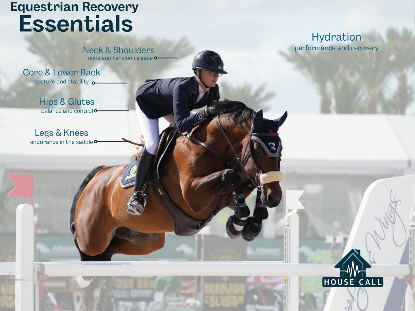 Equestrian jumping horse in Wellington, Florida with IV therapy info